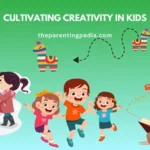 Illustration of children engaging in creative activities like gardening, playing, and reading