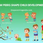 Illustration showing children exhibiting good and bad behavior, depicting peer influence on development