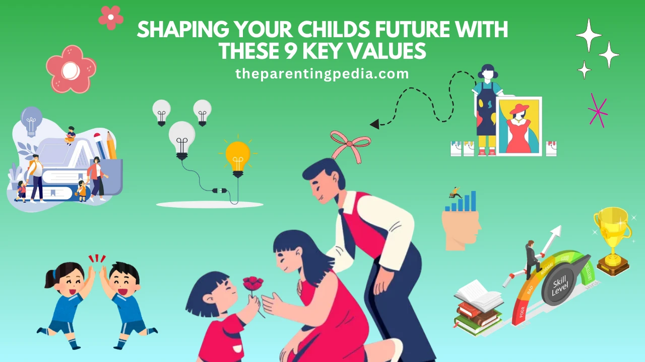 Illustration showing children learning values, skills, and creativity, guiding their future.