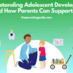 Illustration of parents supporting children’s growth—family bonding, parent-child communication, and guidance during learning activities, representing adolescent development.