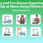 Featured graphic for TPP article showing diverse children and adults doing easy kitchen-based science experiments.