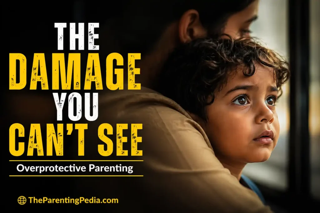 Child looking outside while parent unknowingly restricting exposure to world