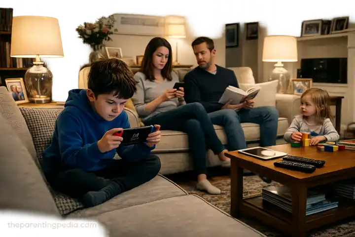 Child showing signs of gaming addiction at home
