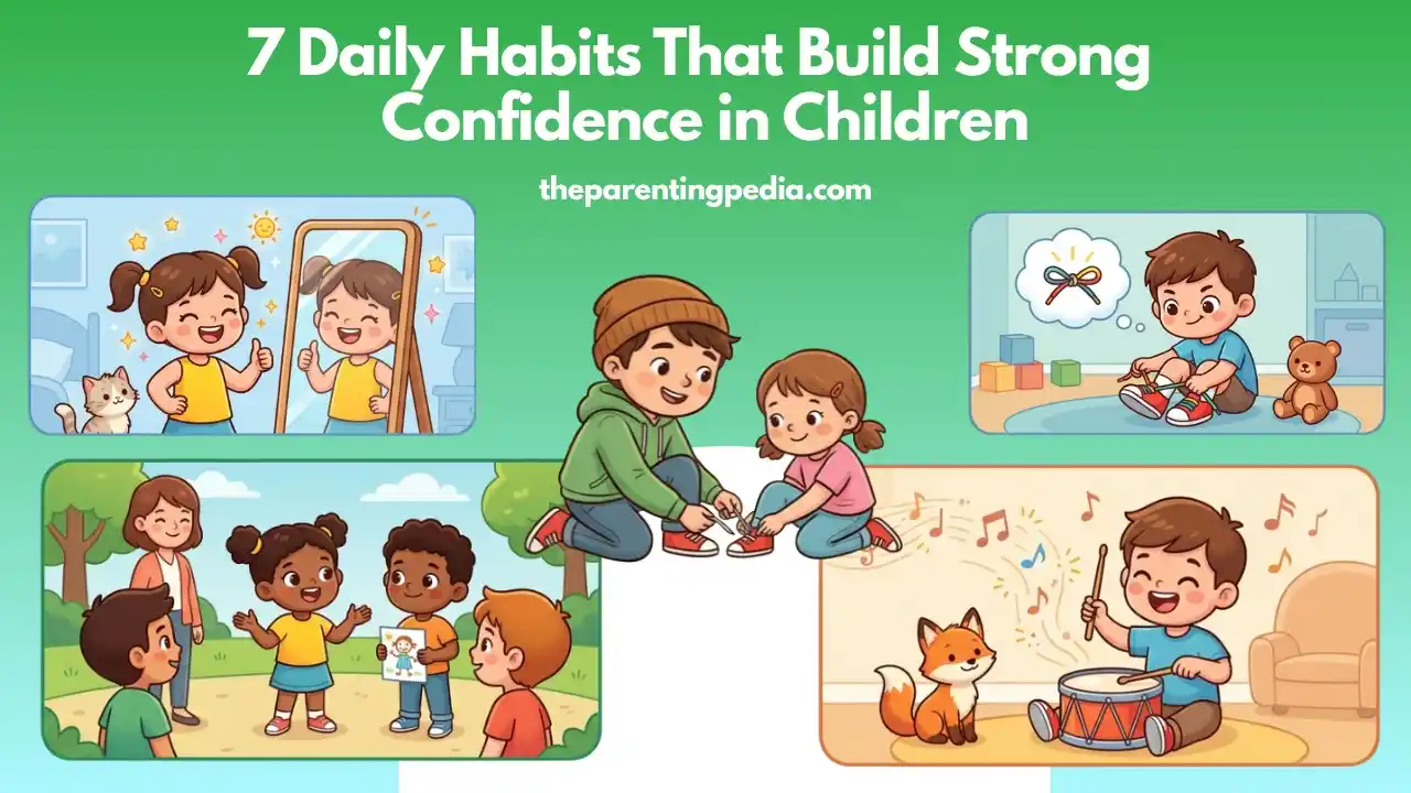 Illustration showing daily habits that help build confidence in children