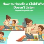 Mother calmly teaching a child who doesn’t listen at home