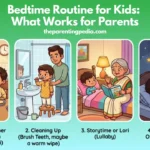 Bedtime Routine for Kids helping a sleepy child wake up refreshed with healthy sleep habits