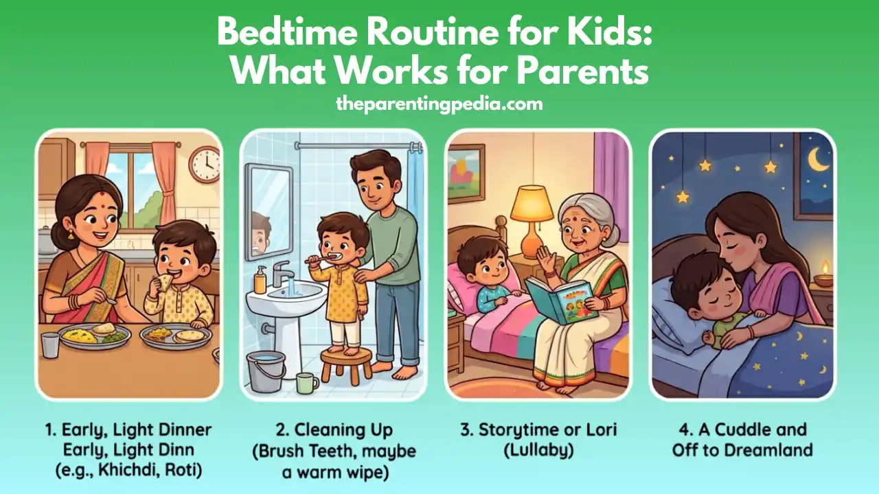 Bedtime Routine for Kids helping a sleepy child wake up refreshed with healthy sleep habits