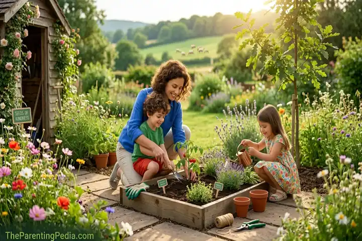 Connecting children with nature through family gardening