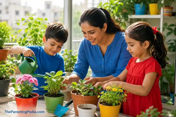 Connecting children with nature through family gardening
