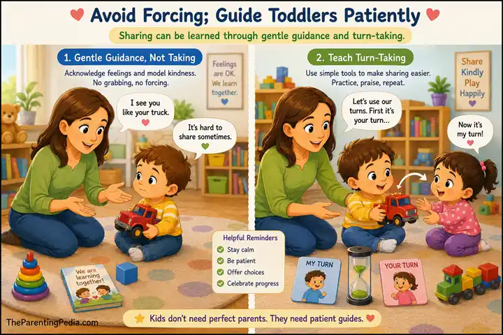 Teaching children to share with gentle guidance