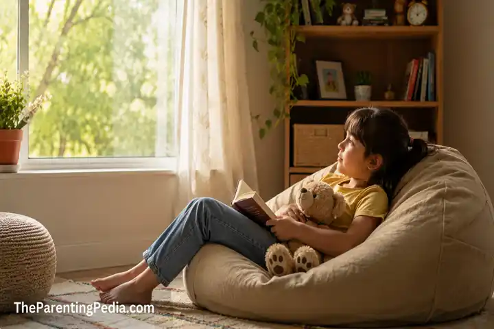 Free time for kids enjoying quiet reading