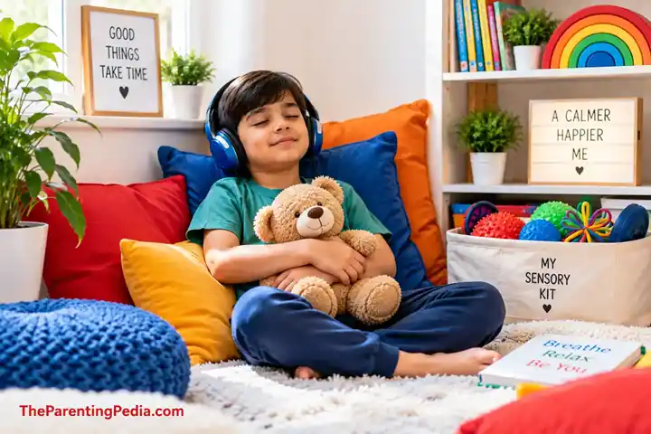 Self-regulation activities for autistic children in a calm sensory space