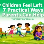 Children feel left out at a park while others play, with a parent offering support.