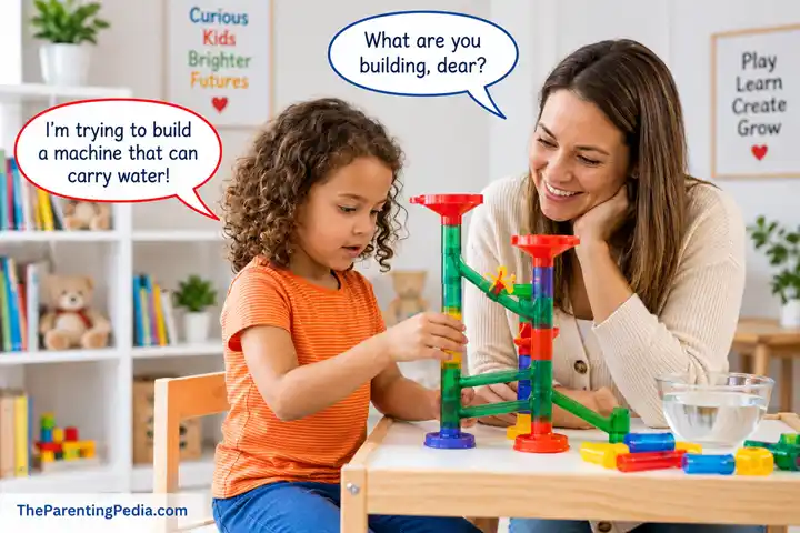Signs of a Clever Child, building a creative water machine with mother