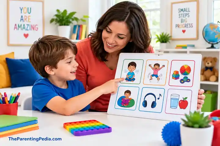 Self-regulation activities for autistic children with a parent