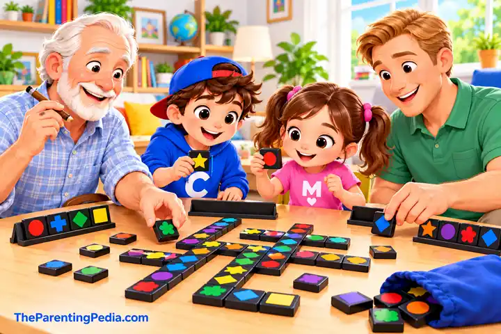 Brain Gym Exercises for Kids with a family tile game