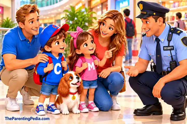 Building awareness in children through personal safety lessons at a shopping mall.